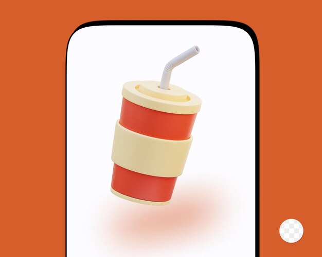 PSD soda fast food 3d illustration