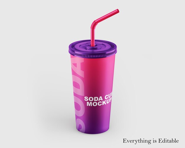 PSD soda paper cup mockup