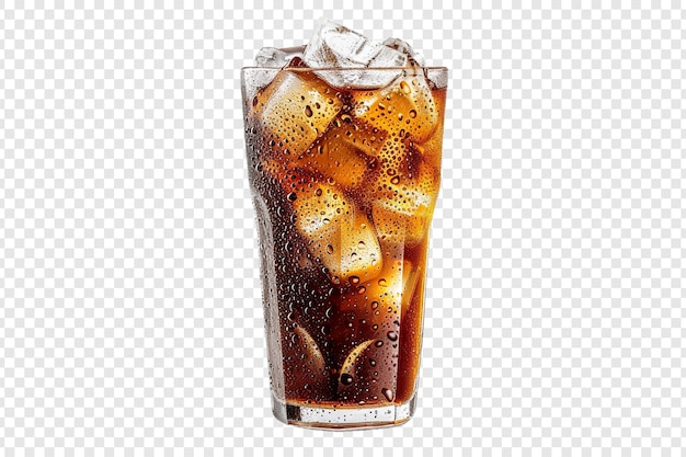 soda with ice isolated on transparent background