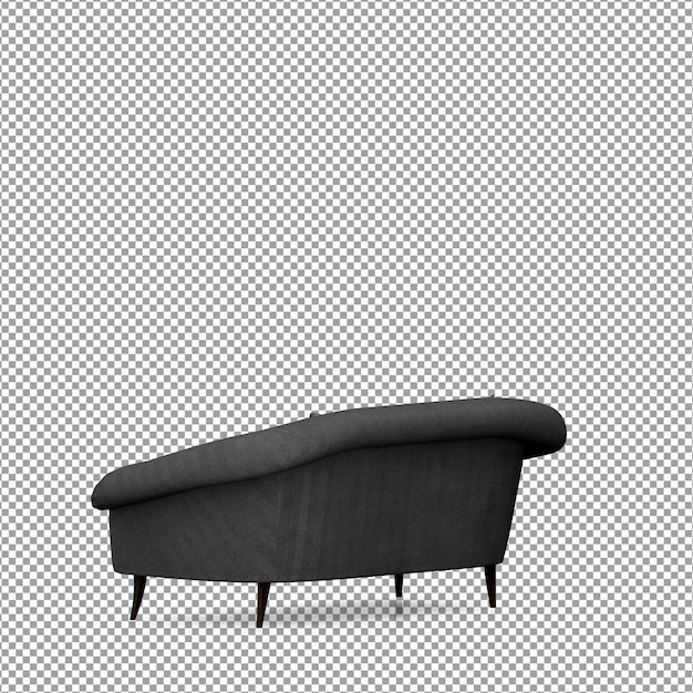 Sofa in 3D rendering isolated