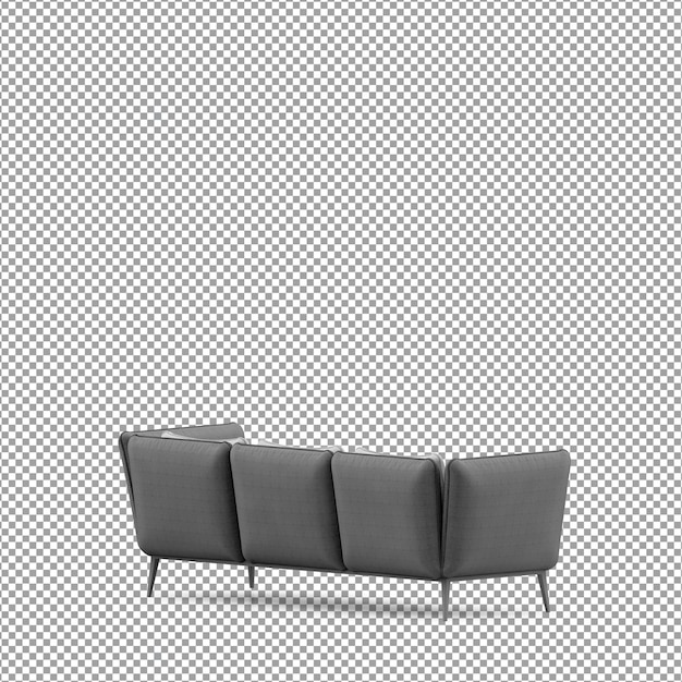 Sofa in 3D rendering isolated