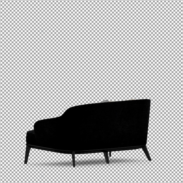 Sofa in 3D rendering isolated