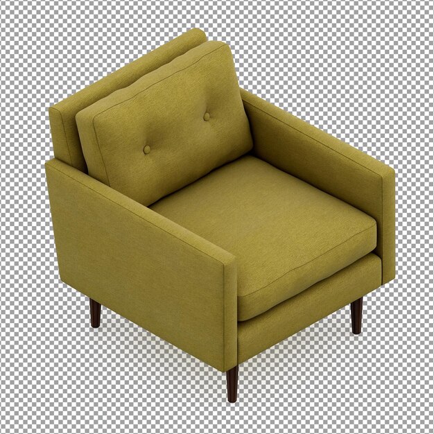 Sofa in 3D rendering isolated