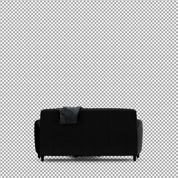 Sofa in 3D rendering isolated