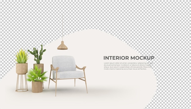 Sofa Interior decoration mockup rendering