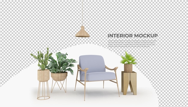 Sofa Interior decoration mockup rendering