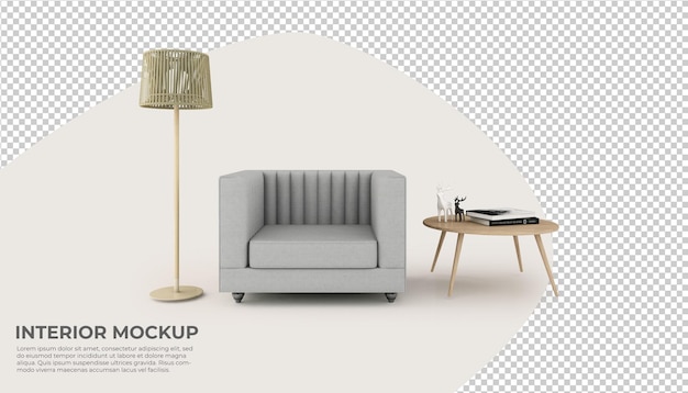 Sofa Interior decoration mockup rendering