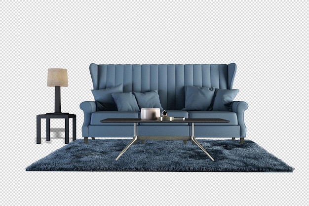 Sofa interior mockup rendering isolated