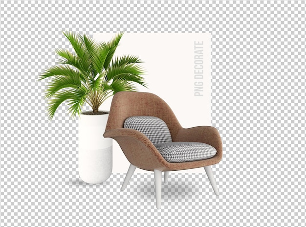 sofa living room and potted plant decoration