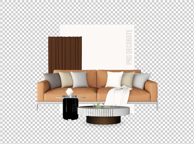 sofa living room and potted plant decoration