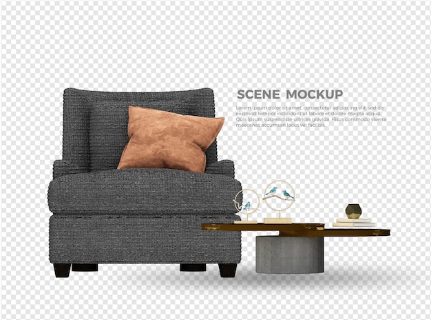 sofa and table mockup design