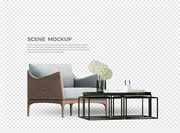 sofa and table mockup design