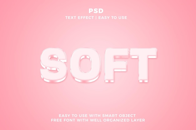 PSD soft 3d editable photoshop text effect style psd with background