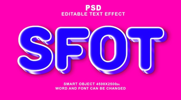 Soft 3d editable text effect photoshop style