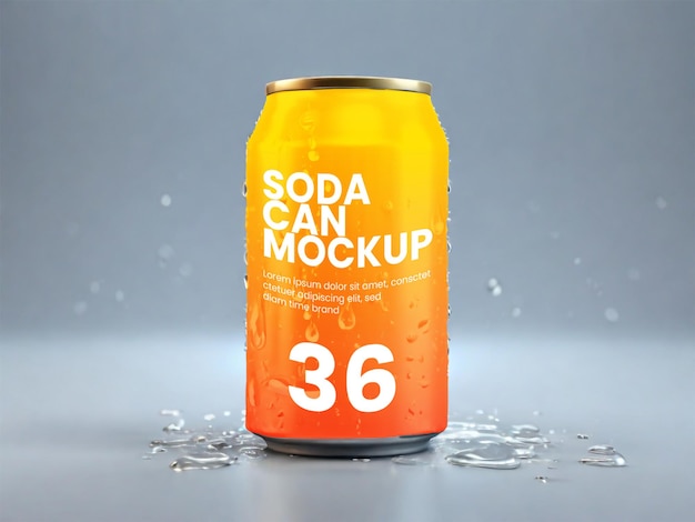 Soft drink can packaging mockup