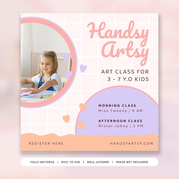 Soft Pastel Cute Children Daycare Promotion Instagram Template