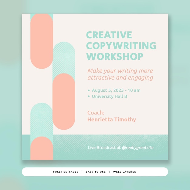 Soft Pastel Geometric Event Announcement Instagram Post Template