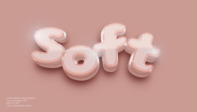 PSD soft text effect editable 3d style