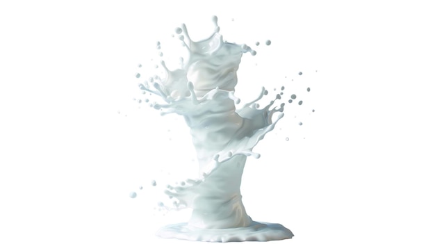 PSD a soft tornado tower made of milk on a clean blue background transparent background png file