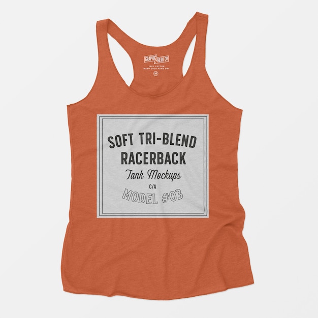 PSD soft tri-blend racerback tank mockup 03