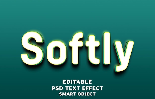 softly 3d text effect design