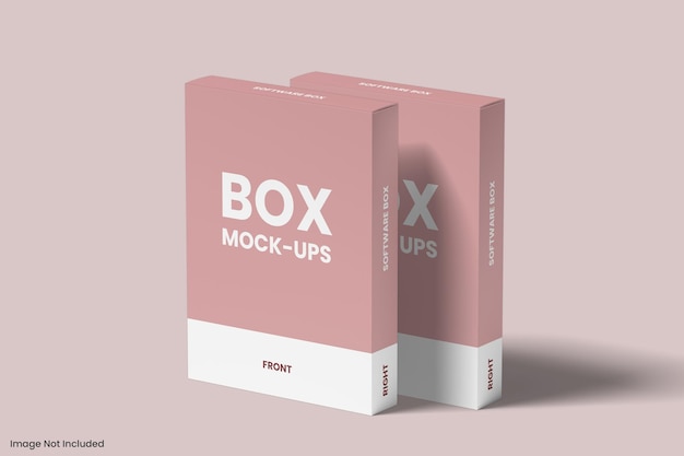 Software Box Packaging Mockup Design Isolated