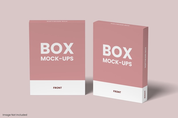 Software Box Packaging Mockup Design Isolated