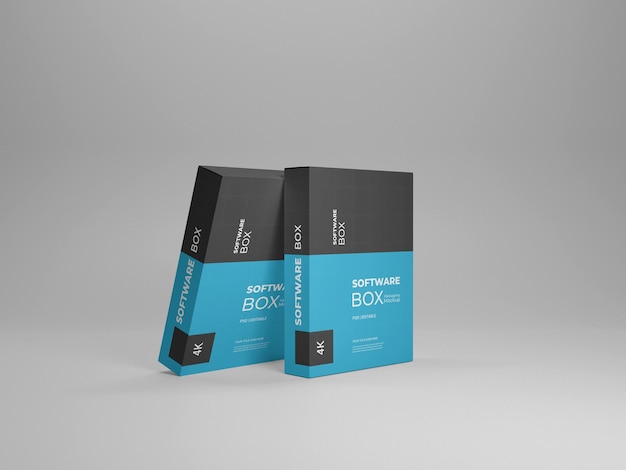 Software box packaging mockups