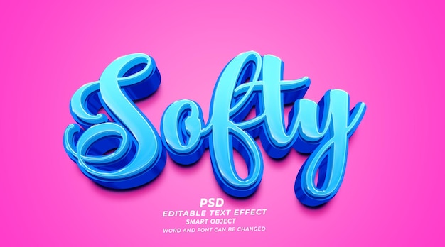 Softy 3d editable photoshop text effect style