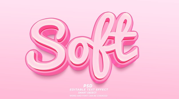 Softy 3d editable text effect PSD template