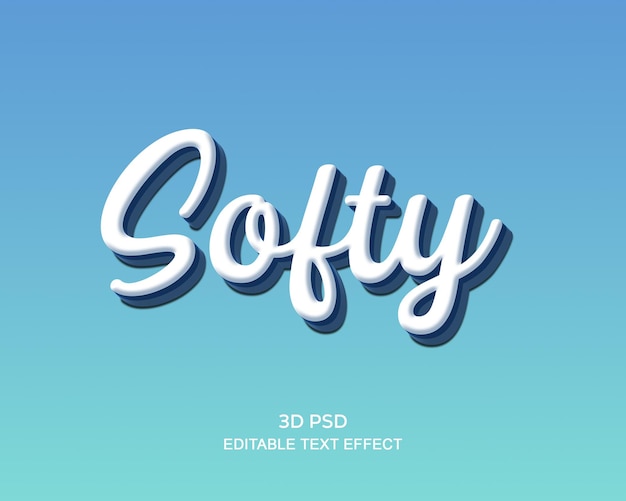 Softy 3d editable text effect with premium background