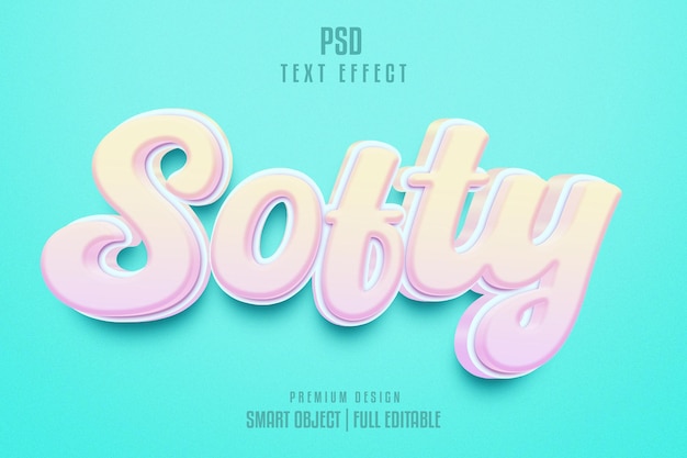 PSD softy 3d text effect style