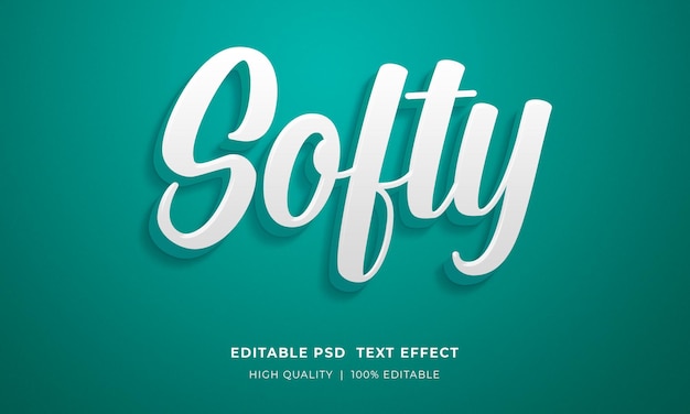 Softy Editable 3D Text Style Effect Mockup Template