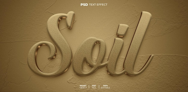 Soil 3D editable text effect