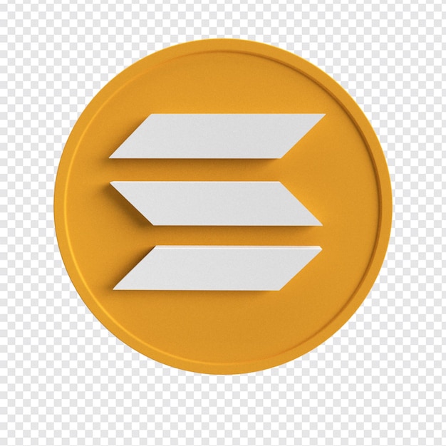 Solana SOL coin logo cryptocurrency high resolution 3d render transparant