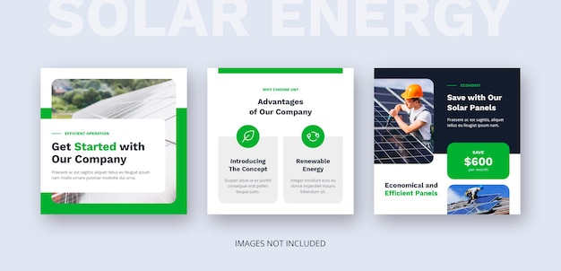 Solar energy renewable instagram post social media template