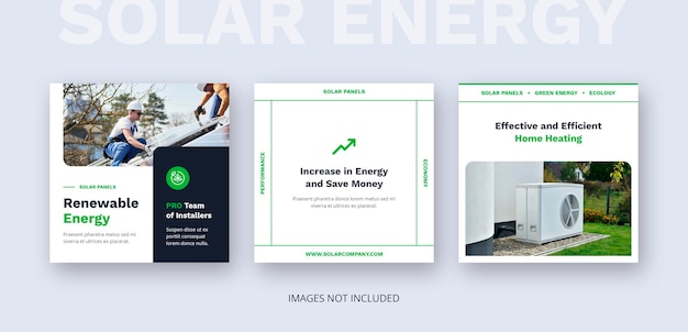 Solar energy renewable instagram post social media template