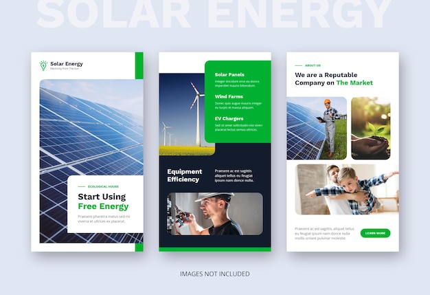 Solar energy renewable instagram story social media template