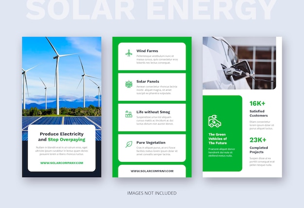 Solar energy renewable instagram story social media template