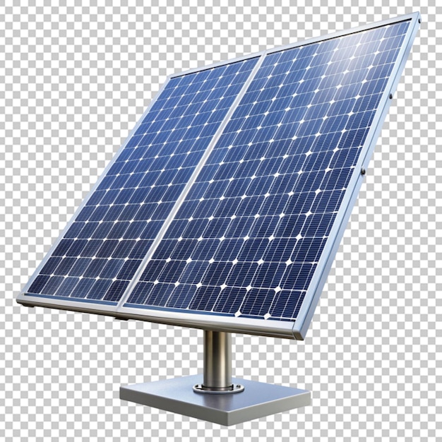 A solar panel on a pole on transparent background