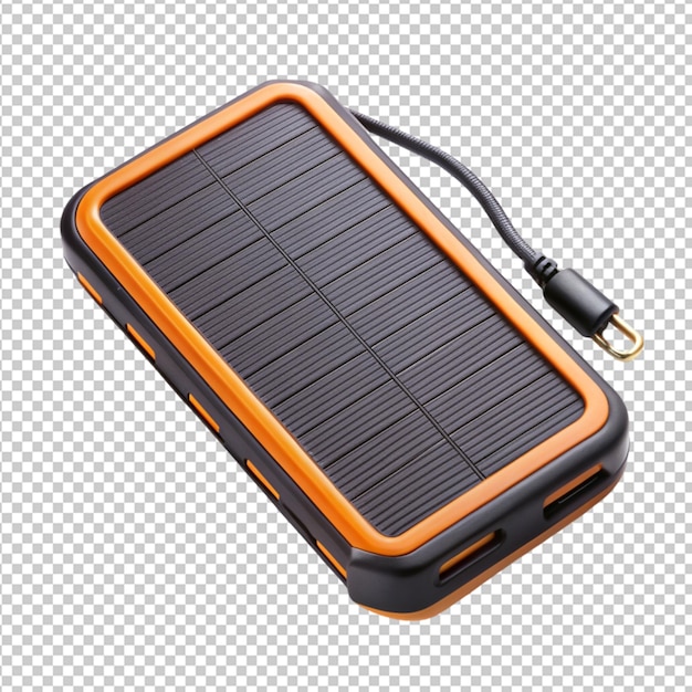 PSD solar phone charger on transparent background