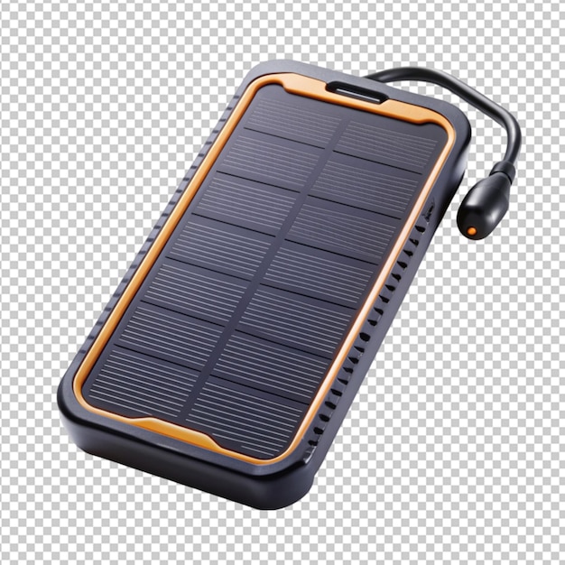 PSD solar phone charger on transparent background