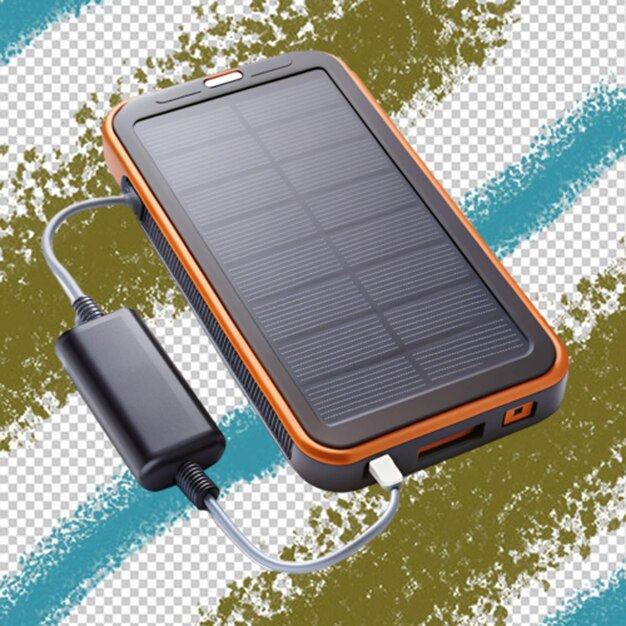 PSD solar phone charger on transparent background