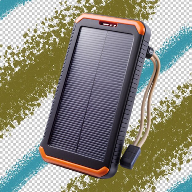 PSD solar phone charger on transparent background