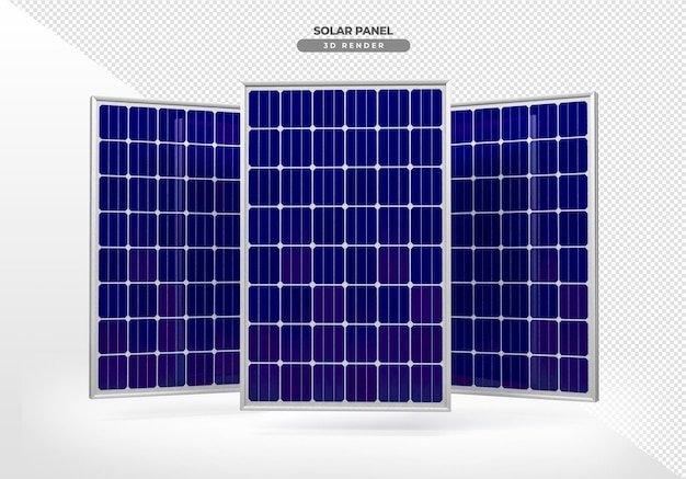 Solar power boards in 3d realistic render