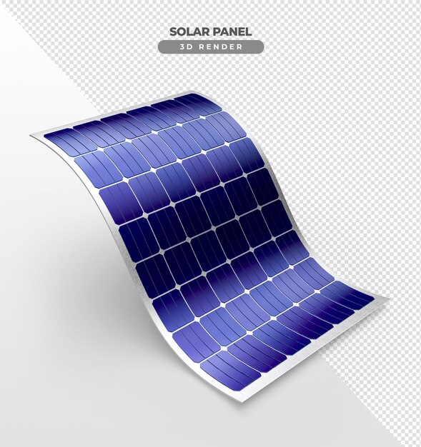 PSD solar power boards for roof in 3d realistic render