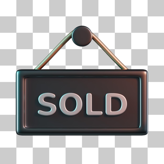 Sold Sign 3D Icon