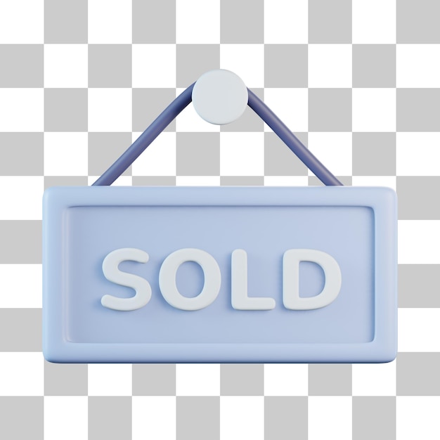 Sold Sign 3D Icon