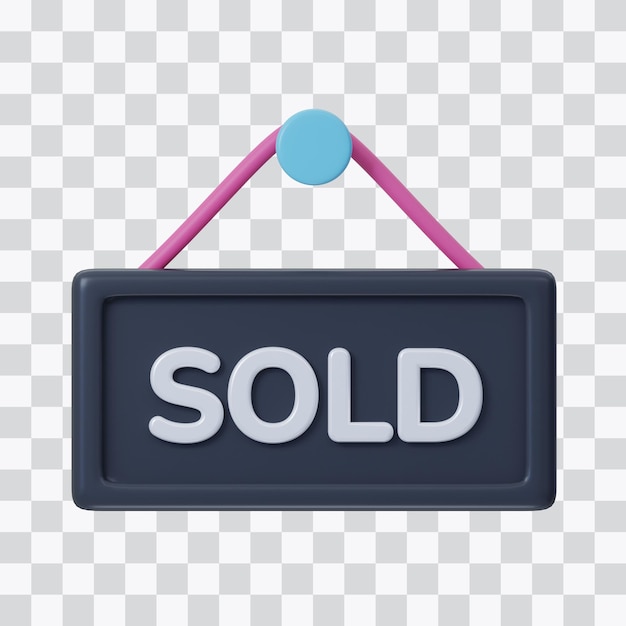 Sold Sign Board 3D Icon