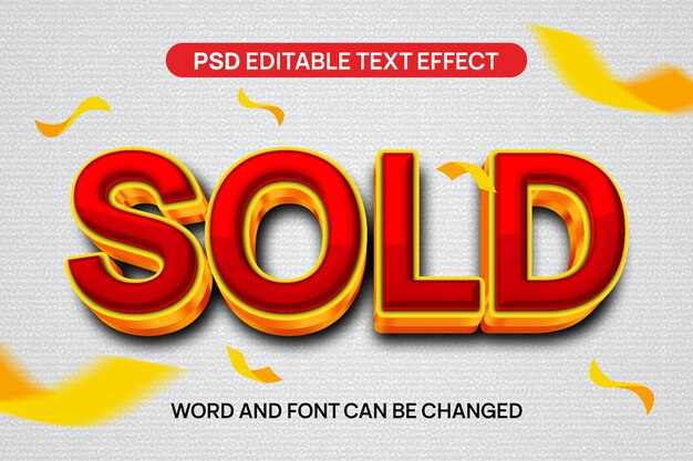 PSD sold text effect 3d psd